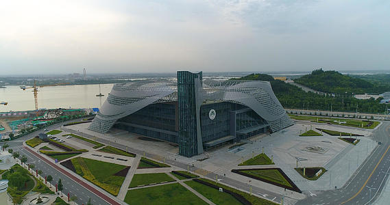 宁夏国际会堂中心4K航拍视频的预览图
