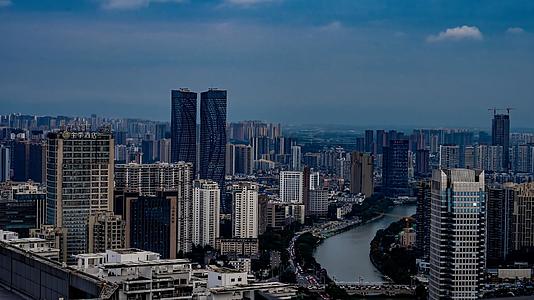 8K成都锦江区双子塔商区望江楼城市风貌延时视频的预览图