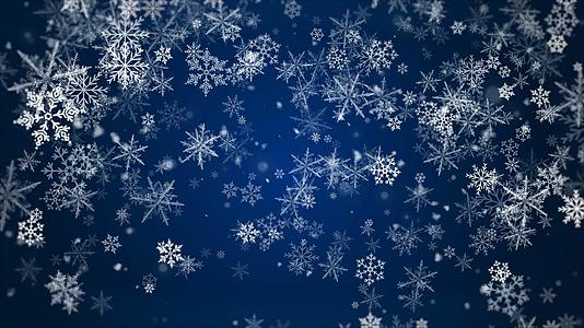4K圣诞节蓝色雪花粒子视频素材视频的预览图