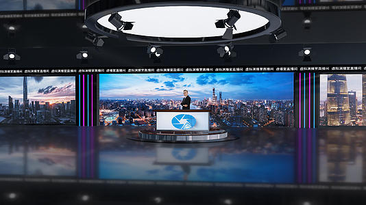 现代化虚拟演播室大厅视频的预览图