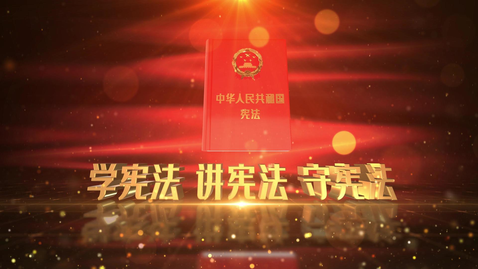 4k红色动态党政宪法宣传片头AE模板视频的预览图