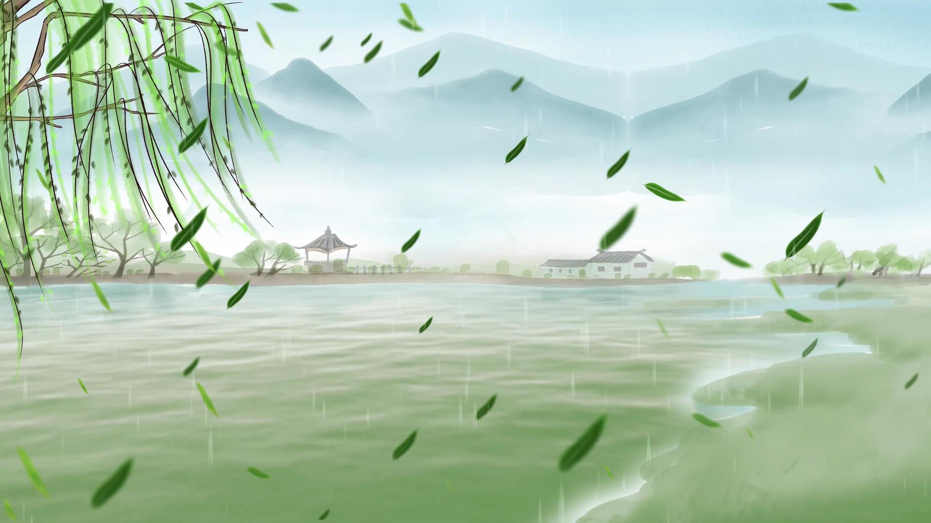 4K中国风水墨清明时节背景视频视频的预览图