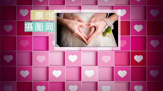 创意粉色动画情侣婚礼告白相册PR模板视频的预览图