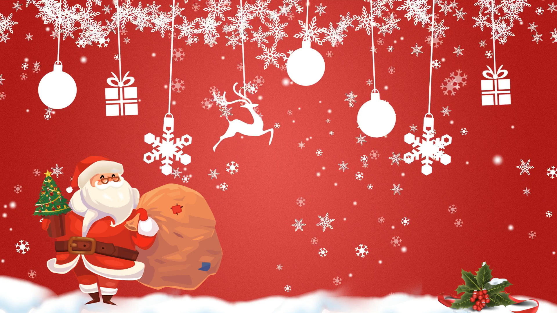雪花圣诞背景视频的预览图