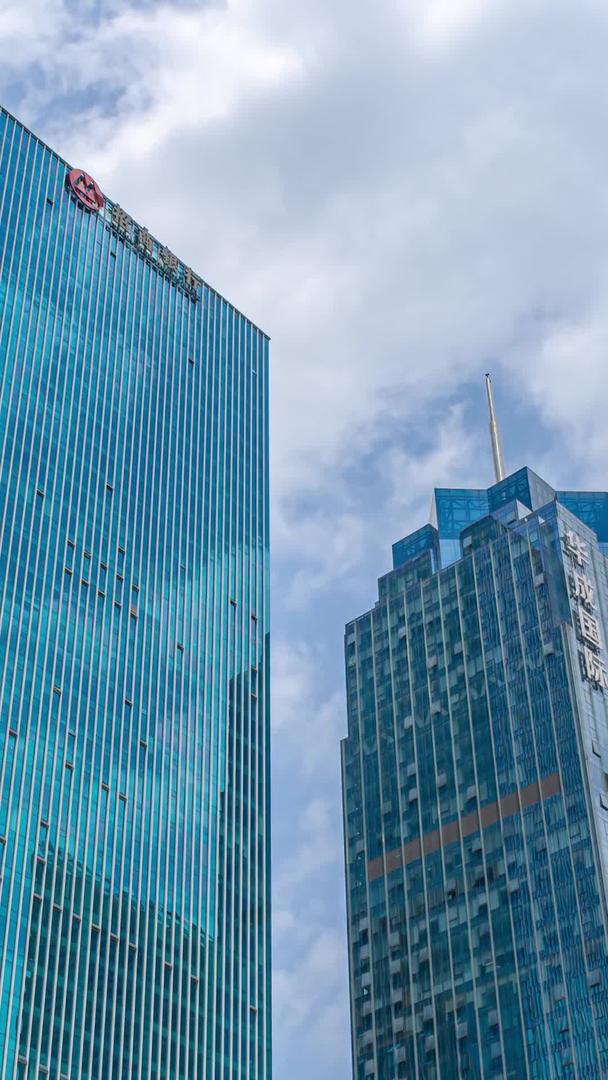 杭州钱江新城CBD金融商务楼云蓝天延时摄影视频的预览图