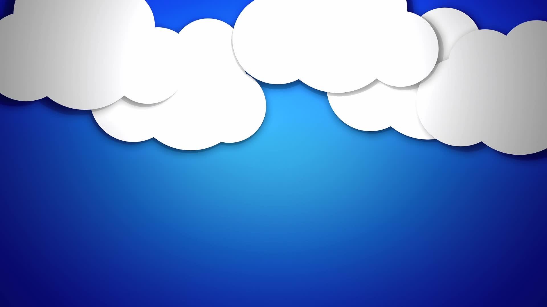 简单的纸像云动画用阿尔法Matte视频的预览图