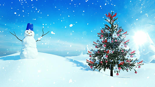 4K唯美的圣诞节冰雪背景素材视频的预览图
