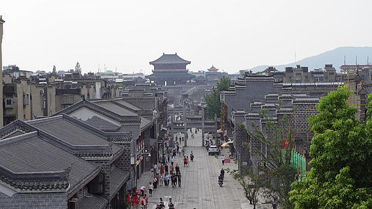 湖北襄阳古城墙古街旅游4k素材视频的预览图