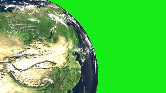 行星地球在空间旋转绿幕特效素材视频的预览图