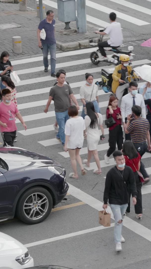 城市人群斑马线过马路视频的预览图