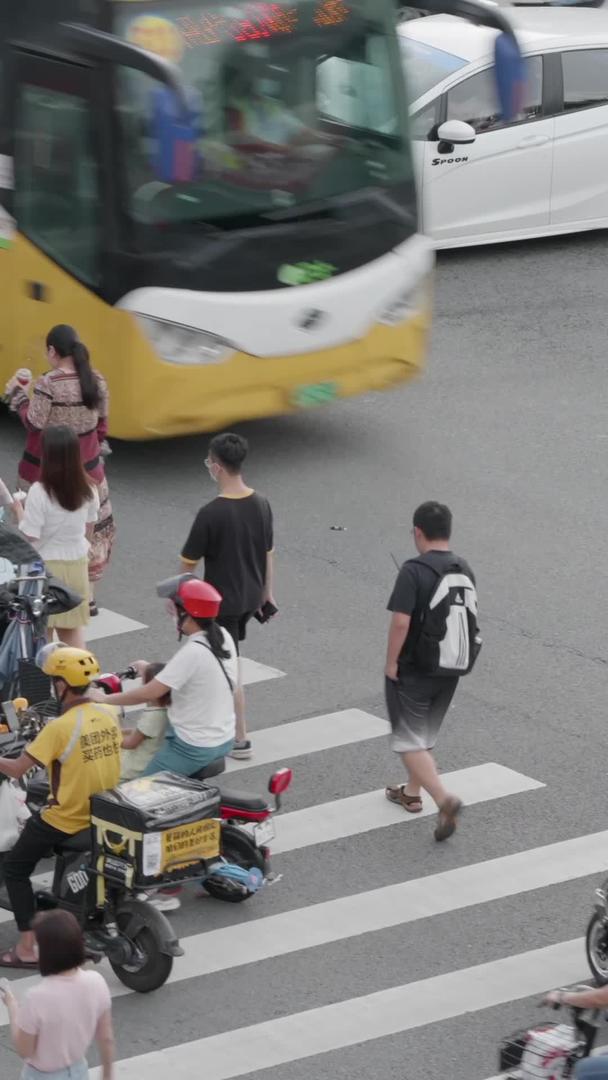 城市人群斑马线过马路视频的预览图