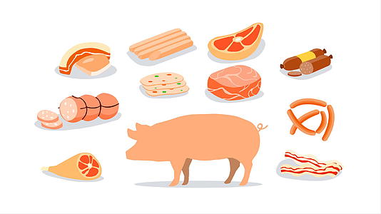 猪肉制品被广泛消费并加工成猪肉制品视频的预览图