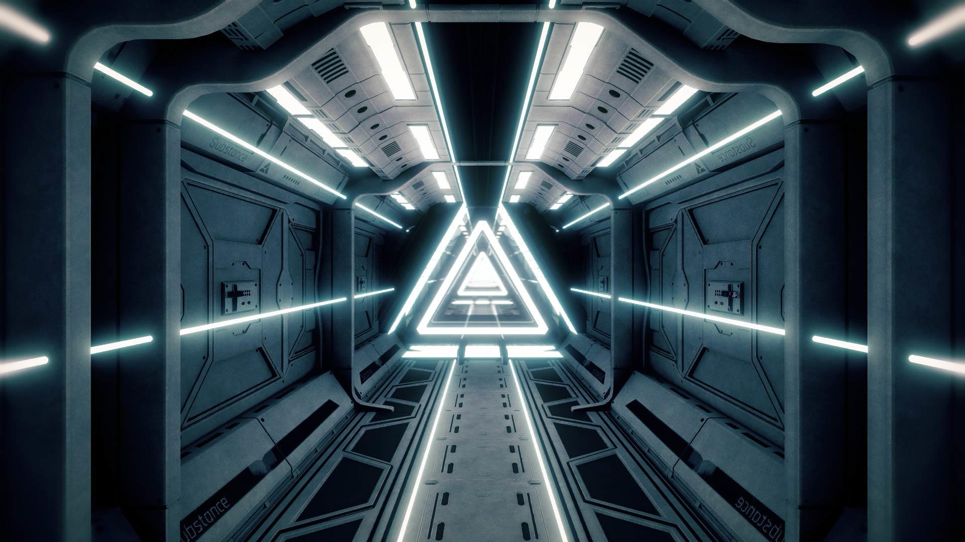 酷炫科幻隧道能量传递穿梭动画视频的预览图