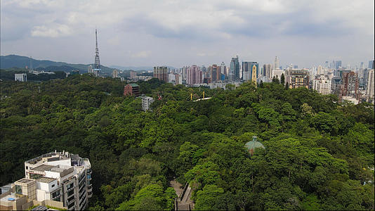 4k高清航拍越秀山公园广州旅游视频的预览图