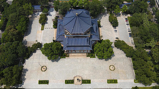 4k高清航拍广州著名景点中山纪念堂视频的预览图