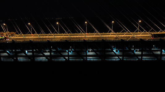 4K沪苏通长江大桥夜景交通视频的预览图