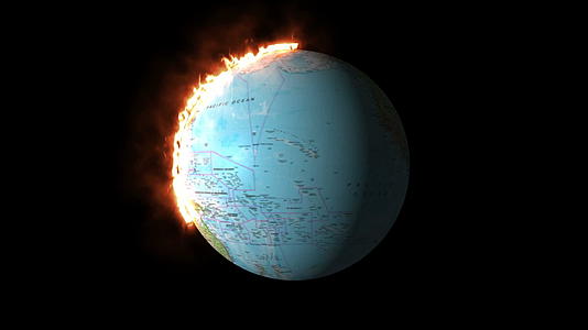3d燃烧的地球行星传承动画视频的预览图
