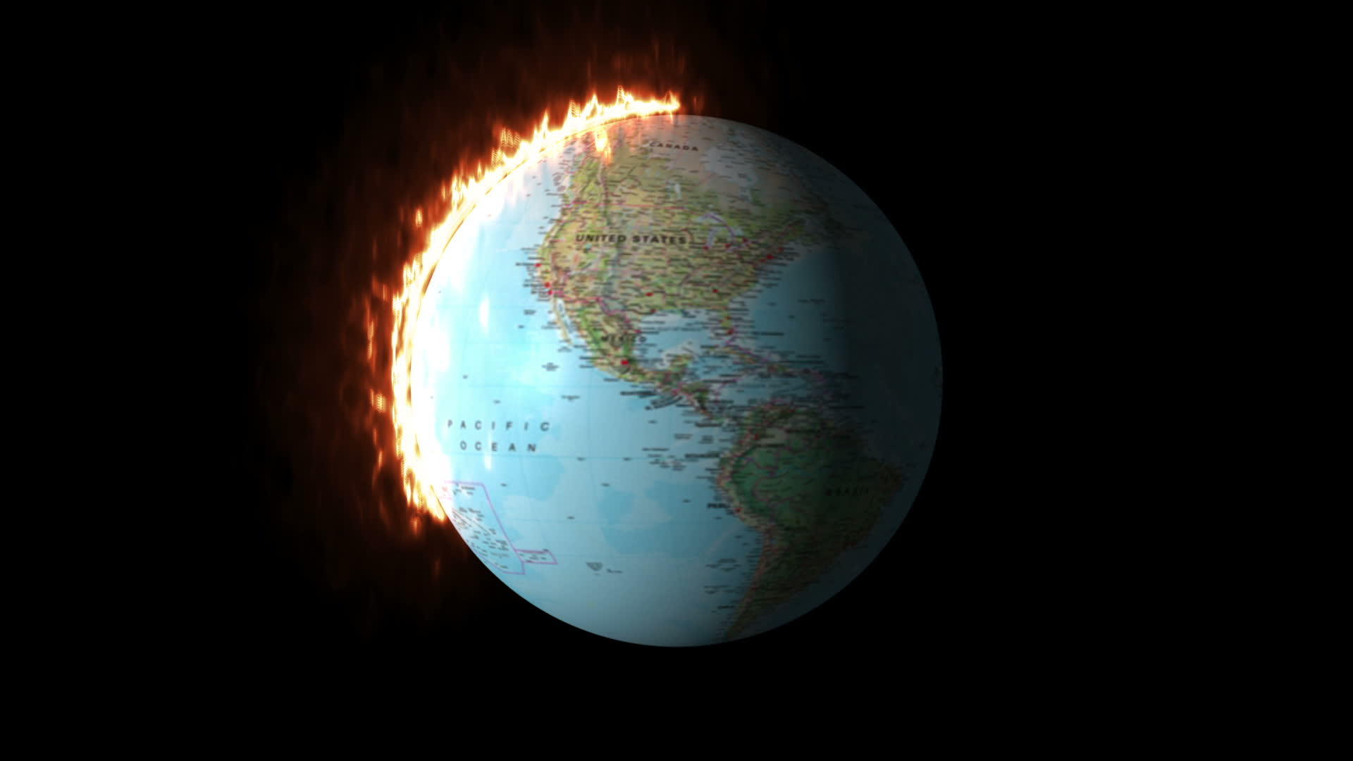 3d燃烧的地球行星传承动画视频的预览图