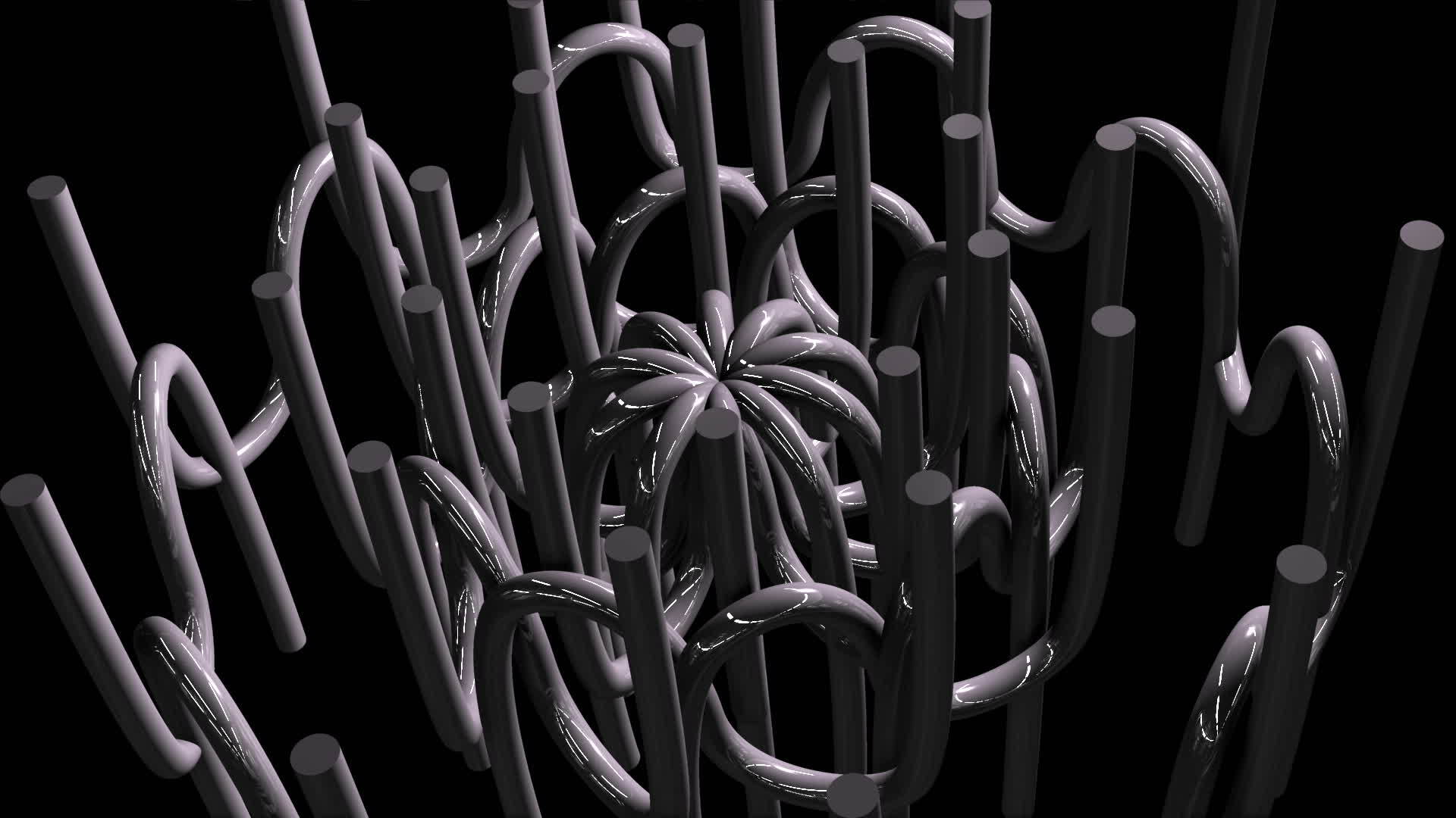 3d动画旋转银色抽象形状视频的预览图