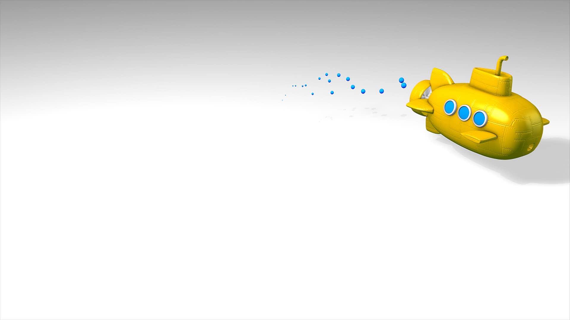 有趣的动画玩具潜艇泡沫黄色视频的预览图