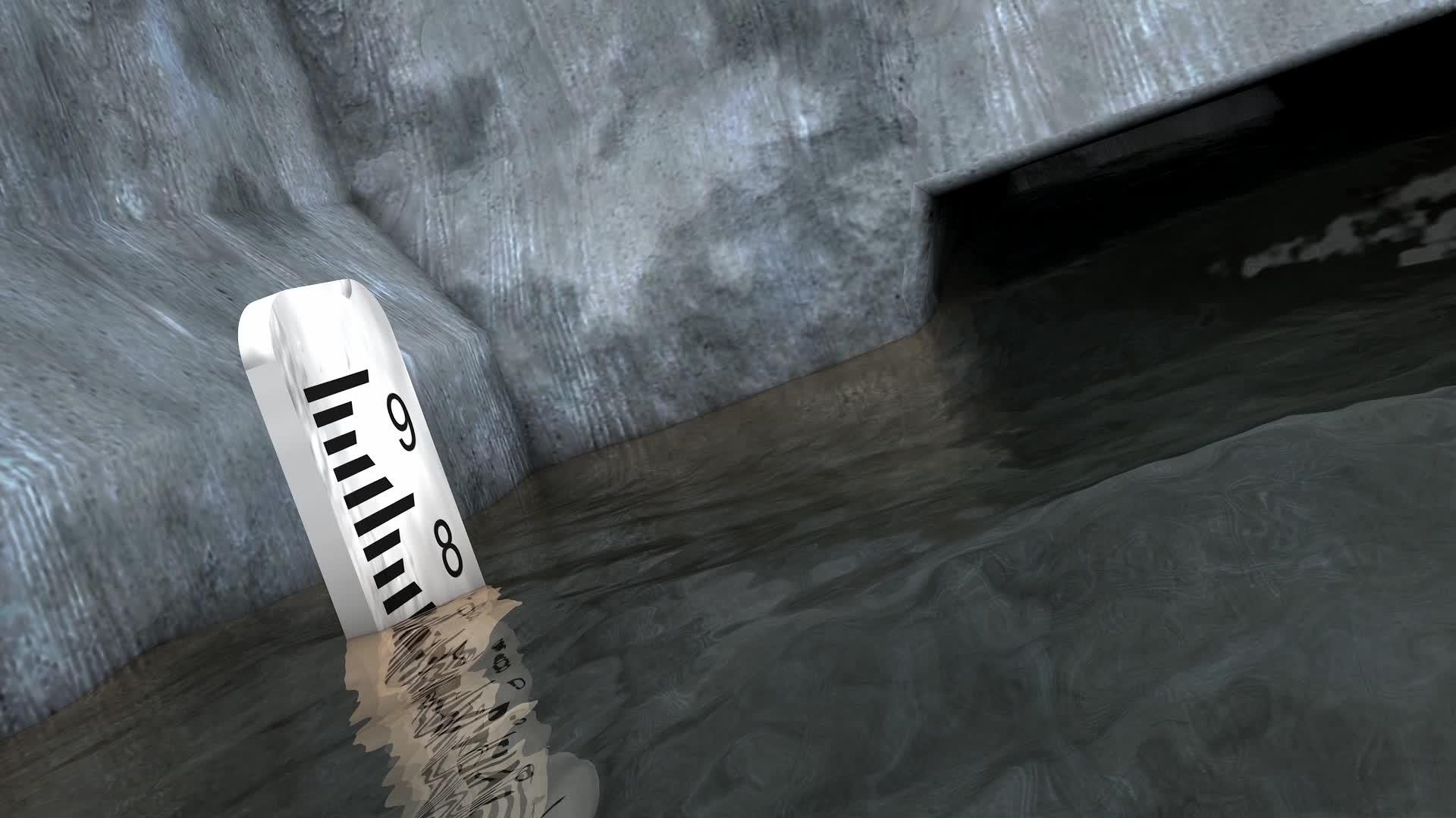 洪水计数上升的动画灾难视频的预览图
