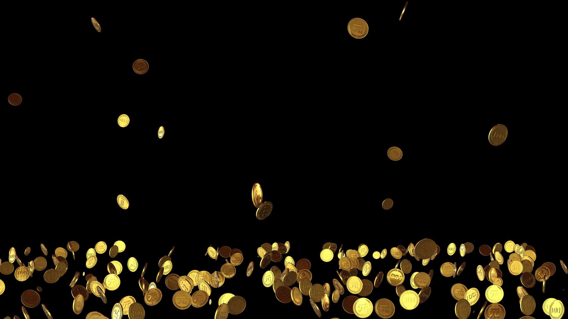 4K透明通道金币落下素材视频的预览图