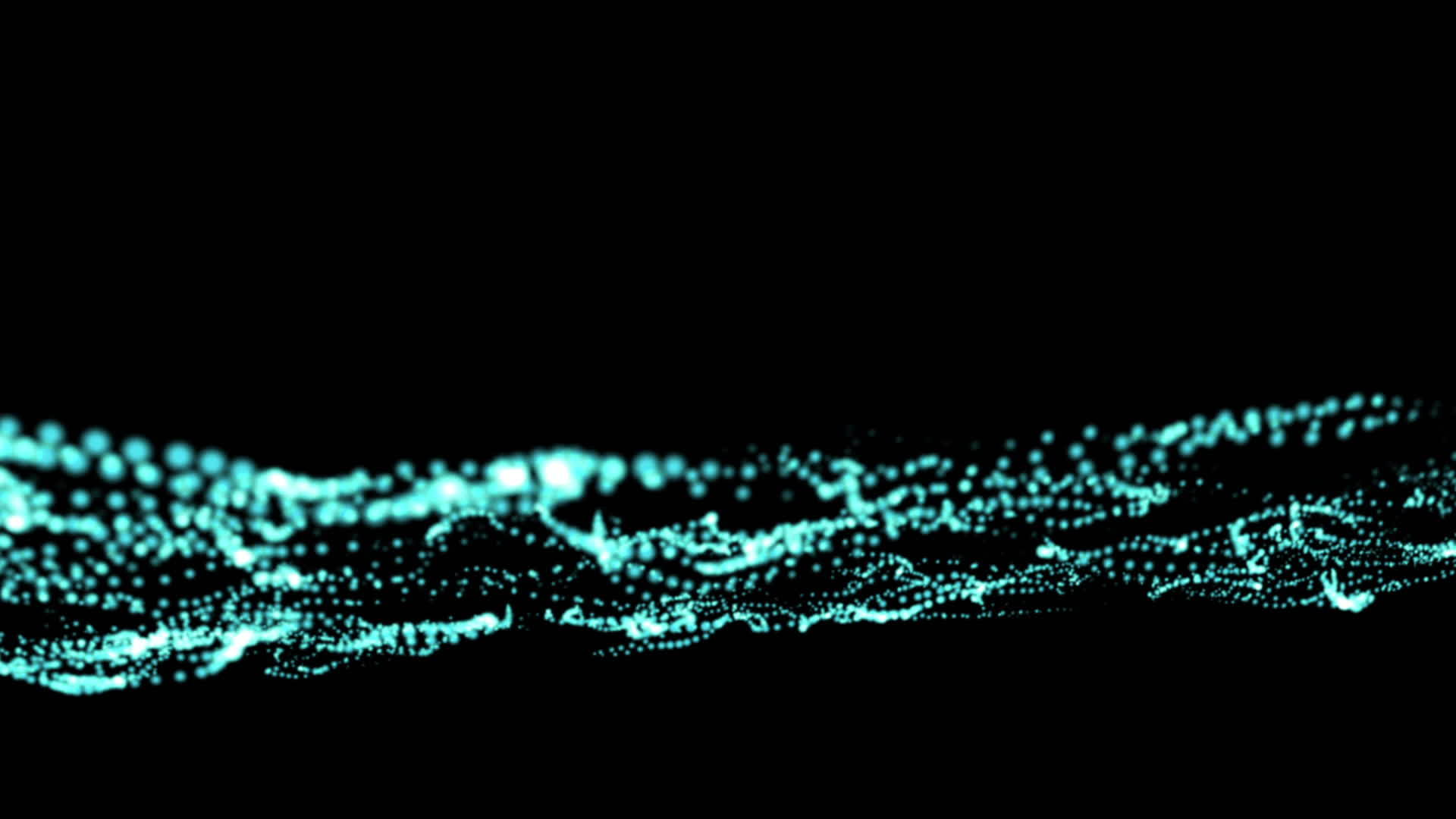 蓝色粒子动画在黑色背景上视频的预览图