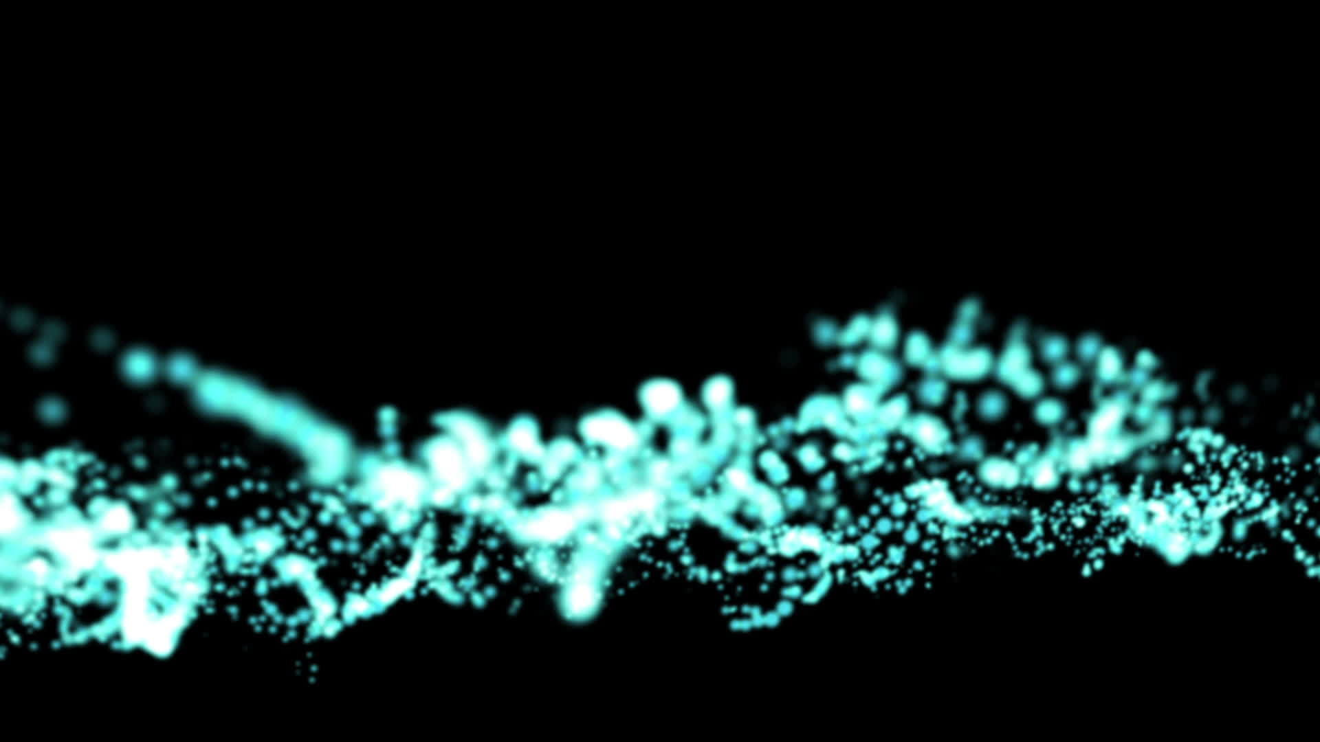 蓝色粒子动画在黑色背景上视频的预览图