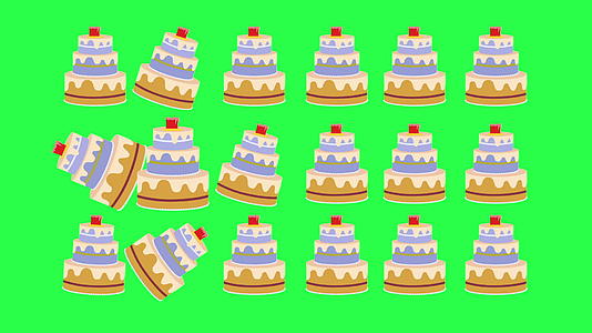 最小运动设计2D绿屏动静蛋糕视频的预览图