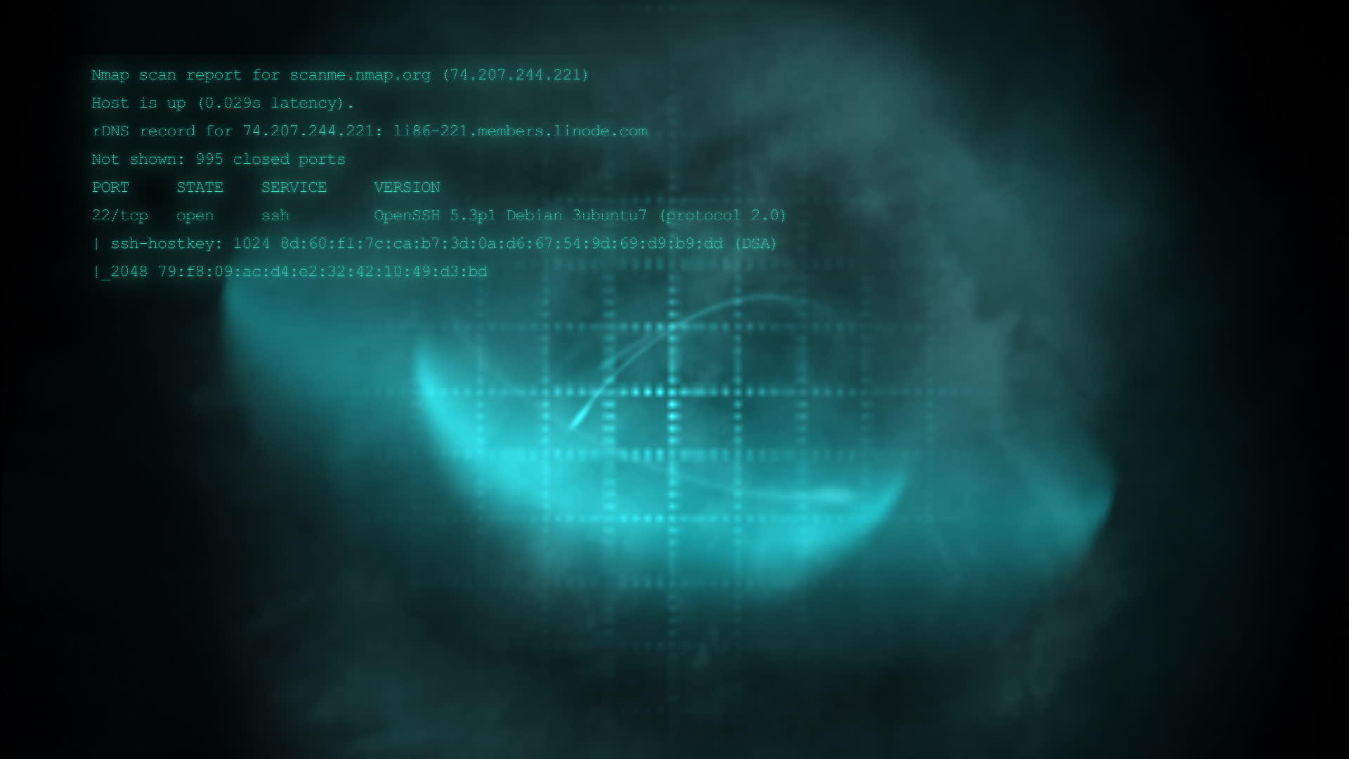 动画在计算机屏幕上运行 具有远期半径界面和黑客代码视频的预览图