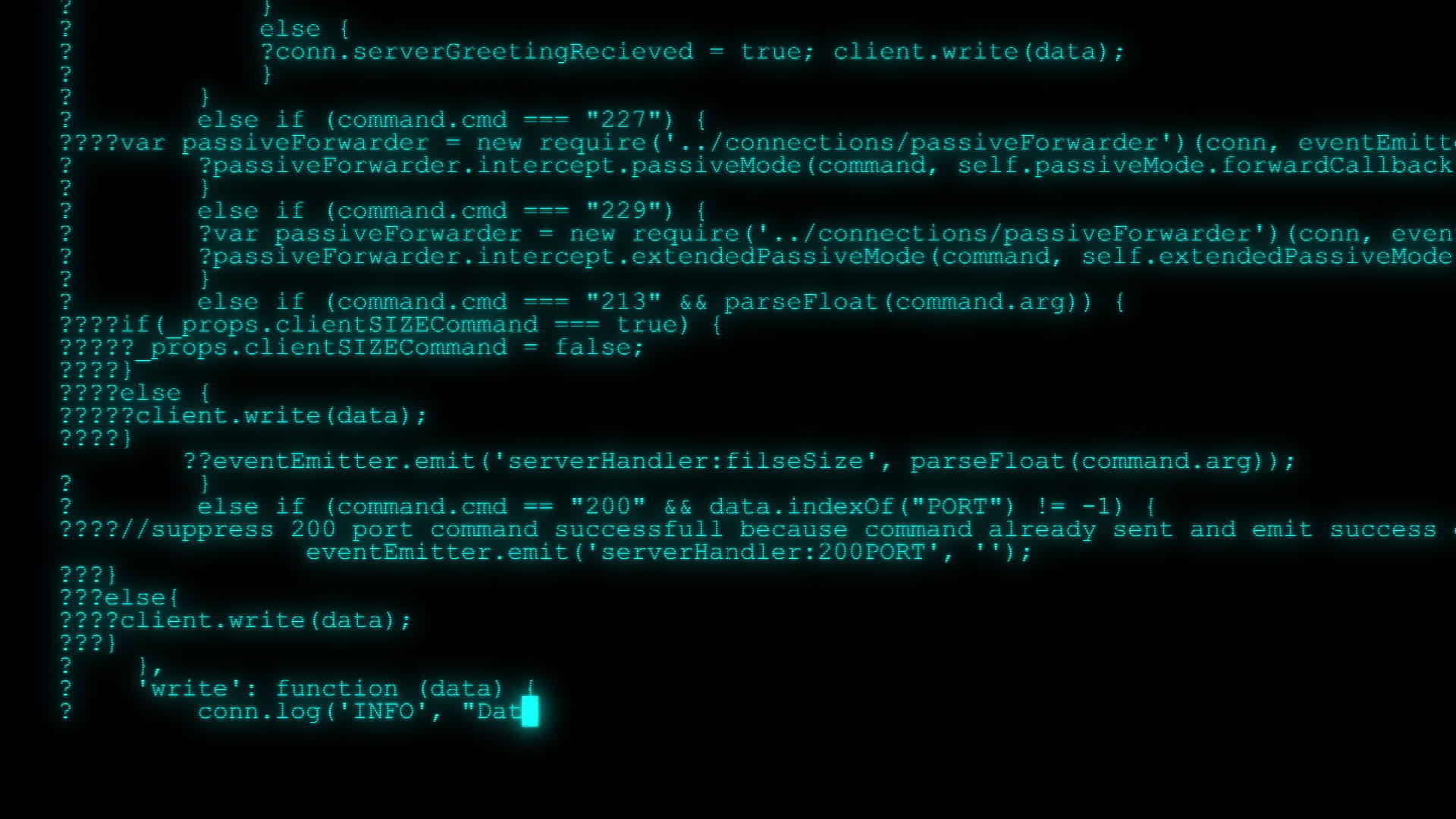 Hacker计算机屏幕终端正在运行代码视频的预览图