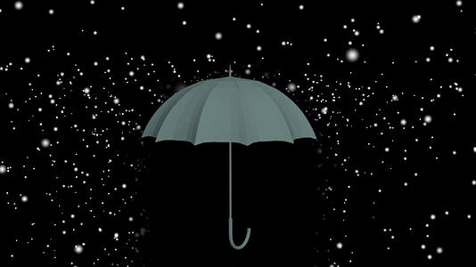 黑白背景下的灰色雨伞动画视频的预览图