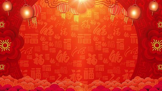 4K红色喜庆春节过年循环背景视频视频的预览图