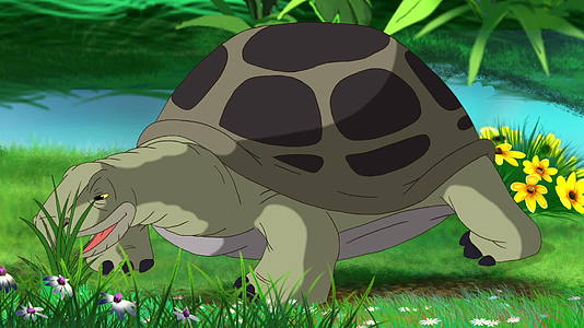 灰象海龟吃草视频的预览图