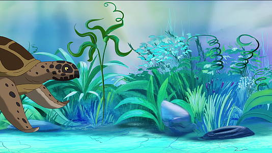 水下棕色海龟视频的预览图