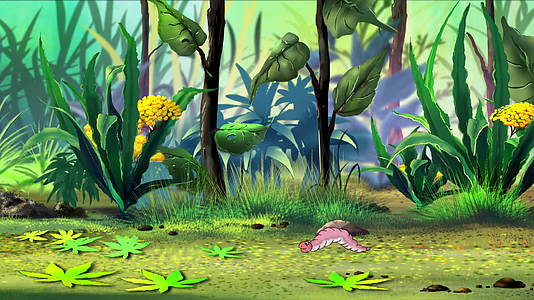 小粉色蠕虫在草地上爬行视频的预览图