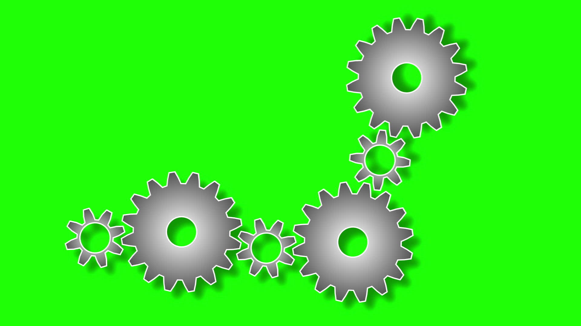绿屏背景科轮工作或齿轮旋转在团队精神符号上视频的预览图