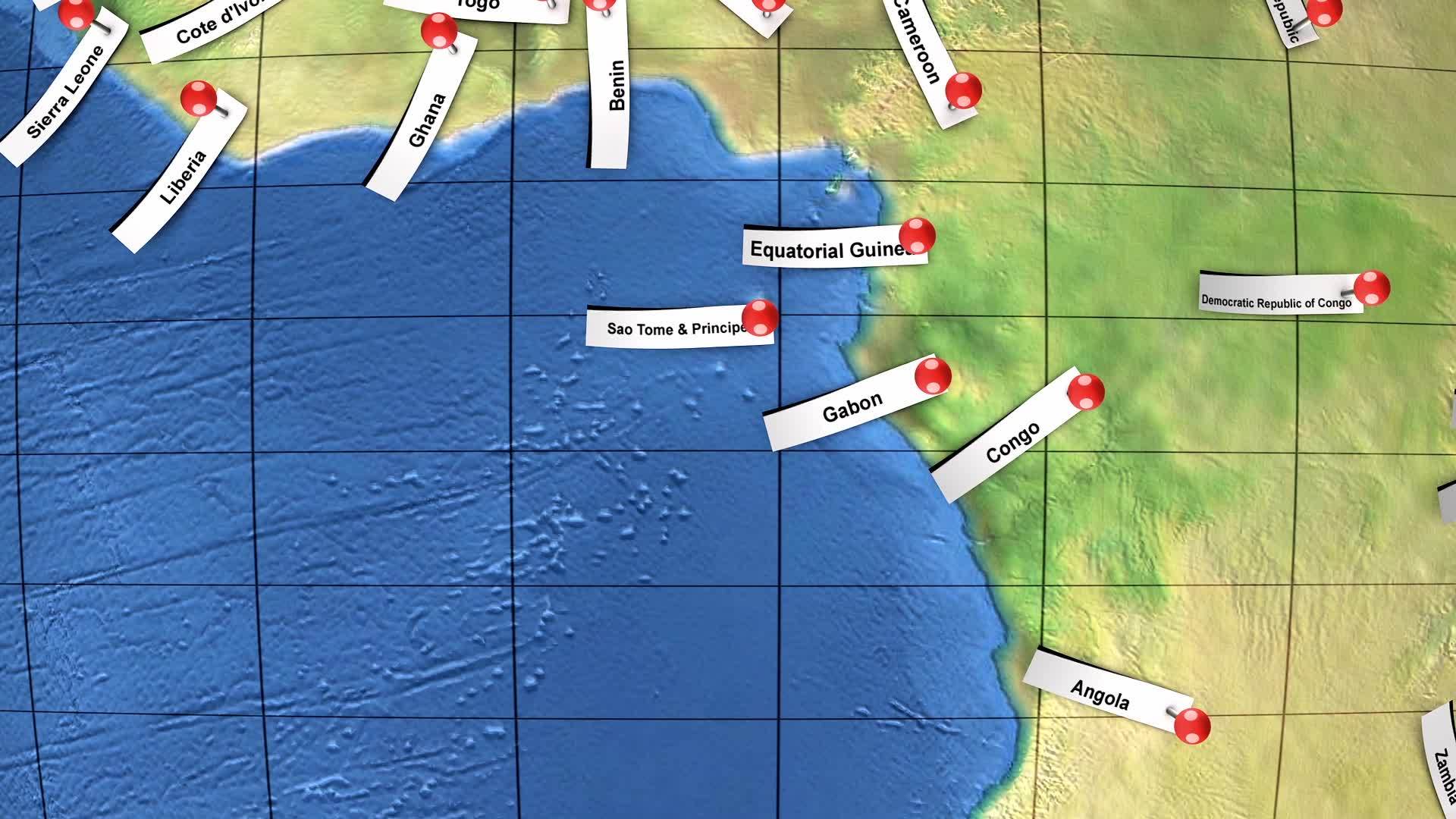 世界上非洲国家的地名针视频的预览图