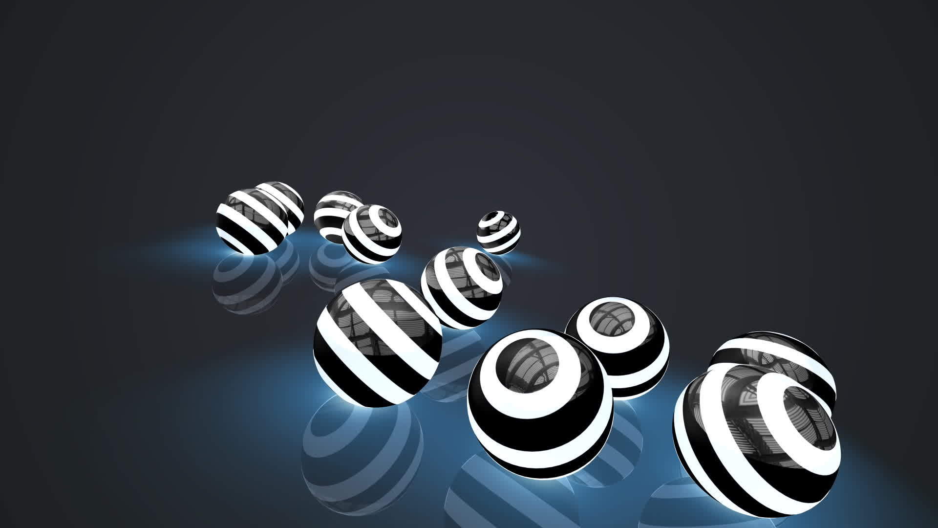 动画条形球3D在灰色背景上旋转球视频的预览图