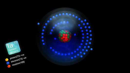 钽原子的数量和质量含有元素符号和元素类型颜色视频的预览图