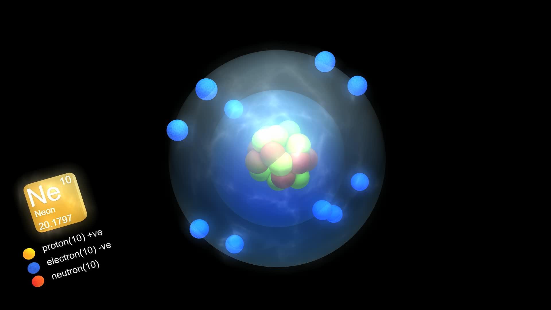 神经原子的数字质量和元素类型颜色视频的预览图