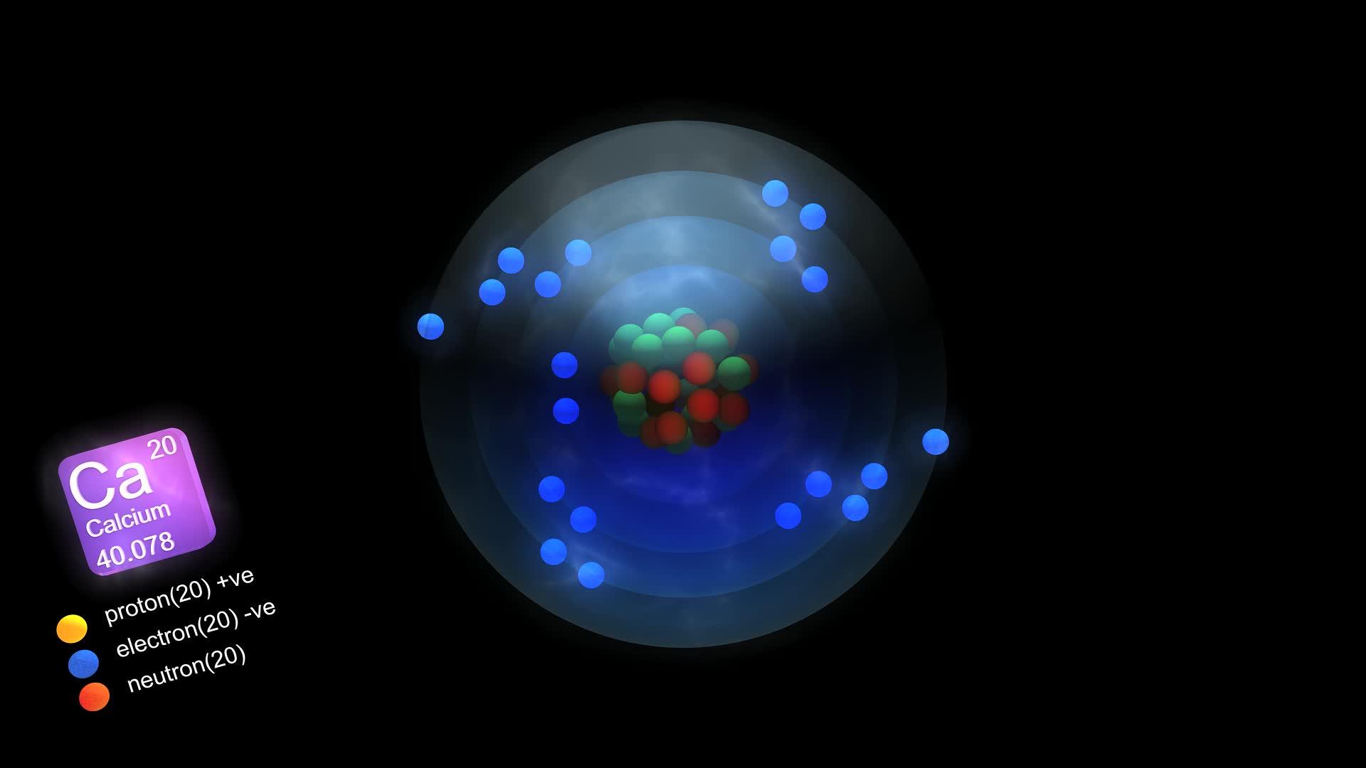 钙原子含有元素符号数量质量和元素类型颜色视频的预览图