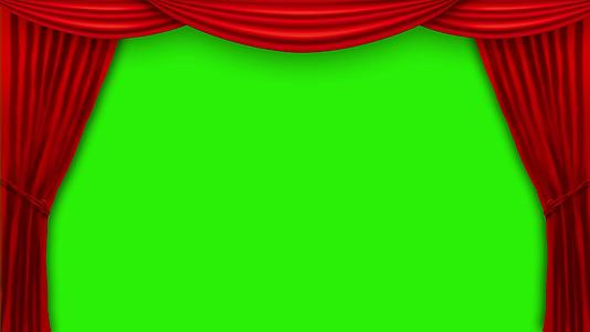 红色幕布打开绿幕抠像特效素材视频的预览图