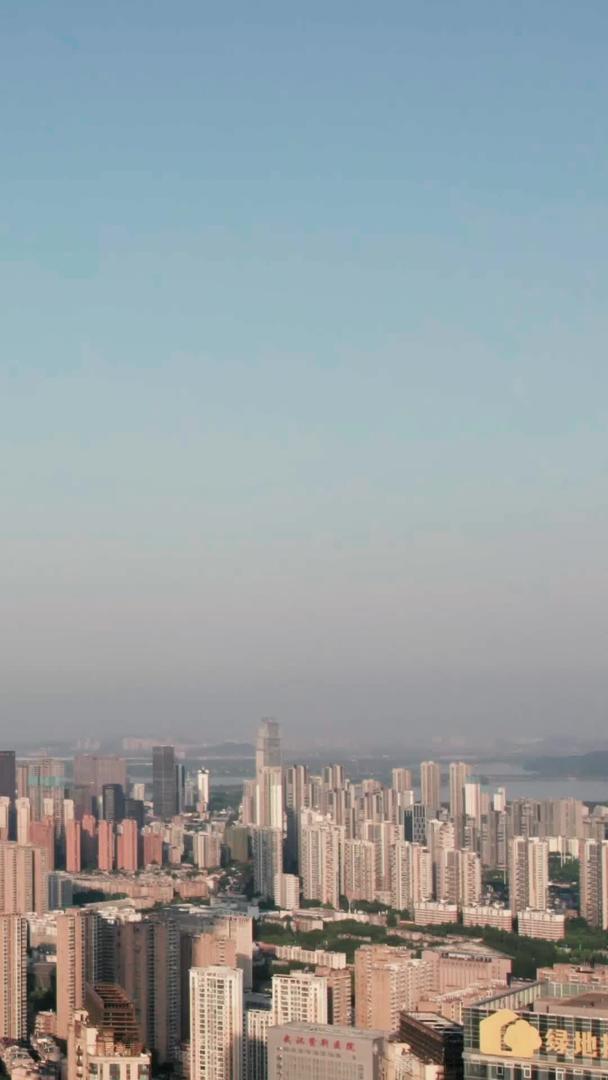 武汉最高建筑绿地中心航拍及城市景观视频素材视频的预览图