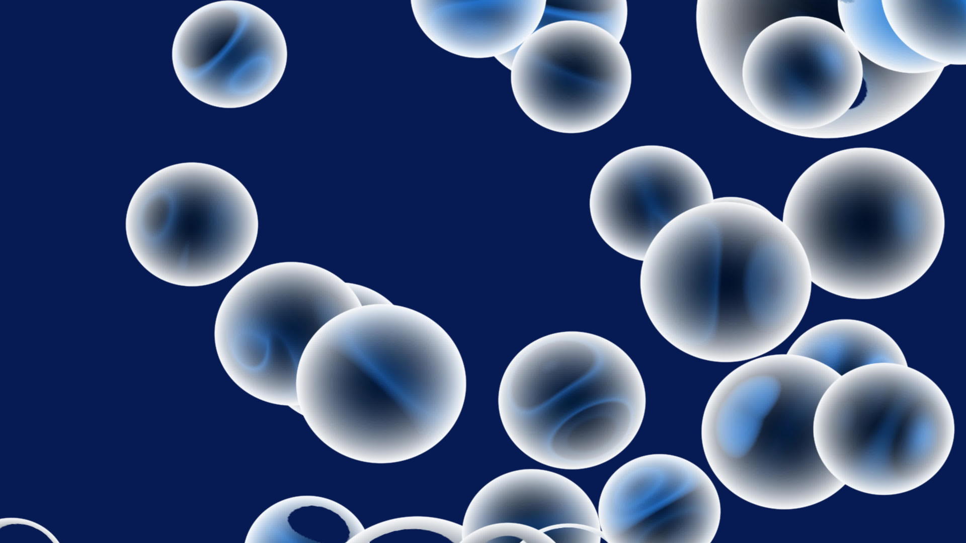 蓝色气泡背景动画无缝可循环4kUHD动态的蓝色气泡视频的预览图