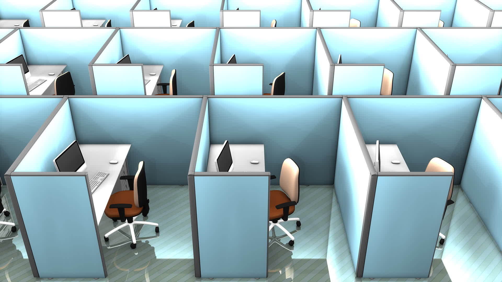 办公室隔间内部建筑分割空间工作视频的预览图