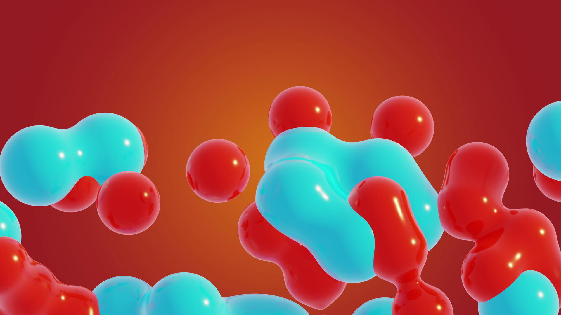 橙色背景色泡泡抽象液体动画视频的预览图