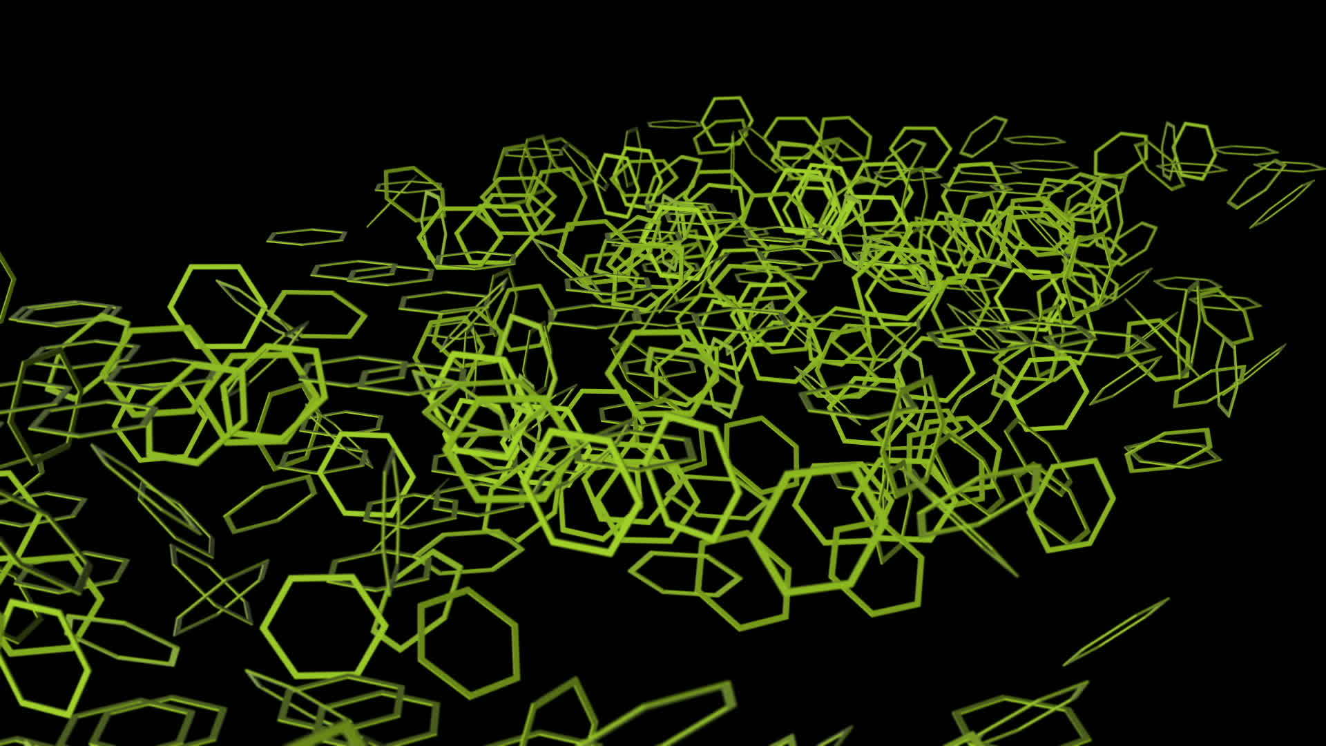 小六边形动画在黑色背景上形成一根管子视频的预览图