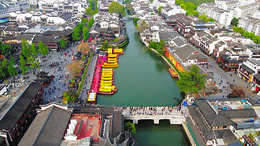 4K航拍南京景区夫子庙视频的预览图
