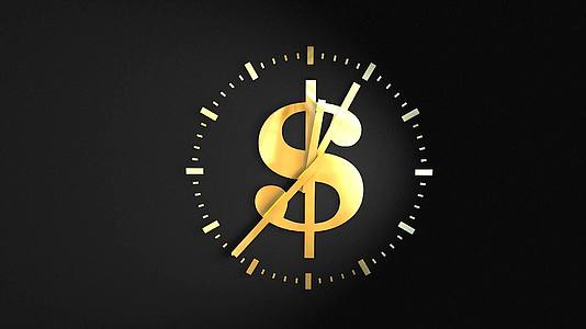 时间和金钱概念动画时钟计时视频的预览图
